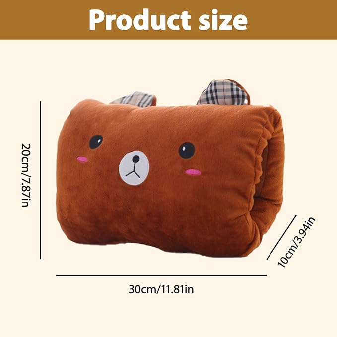 Kids Cartoon Hand Pillow,Winter Hand Warmer Rest Arm Pillow,Non-Electrical Travel Essentials,Arm Support for Napping,Soft Cotton Winter Hugging Cushion,Home Animal Doll Plush Muffs (Model 9)