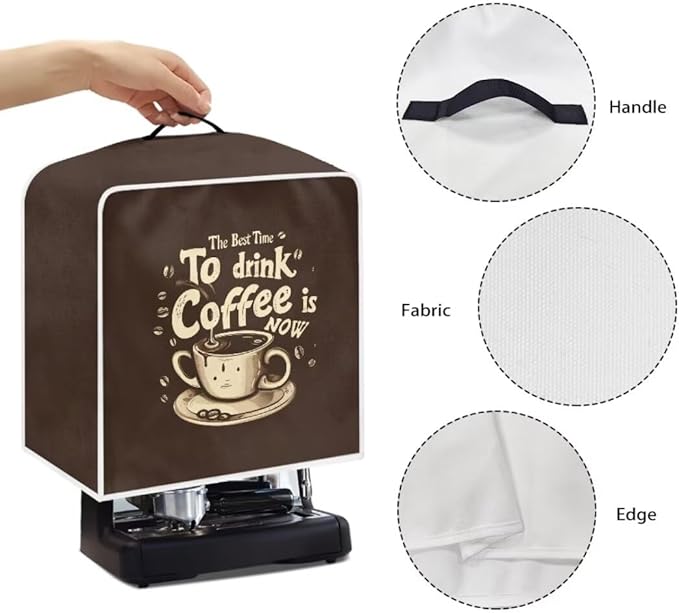 Mumeson Coffee Cup Coffee Maker Cover,Home Kitchen Appliance Cover Stain Dust Resistant Supplies Protect Cover with Handle Modern Design Kitchen Decorations, Large
