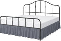 Cottington Lane Ruffled Bed Skirt Queen Size with Split Corner, Brushed Microfiber Hotel Quality Dark Grey Dust Ruffle, 21 Inch Drop Gathered Bedskirt, Soft and Stylish, Shrinkage and Fade Resistant