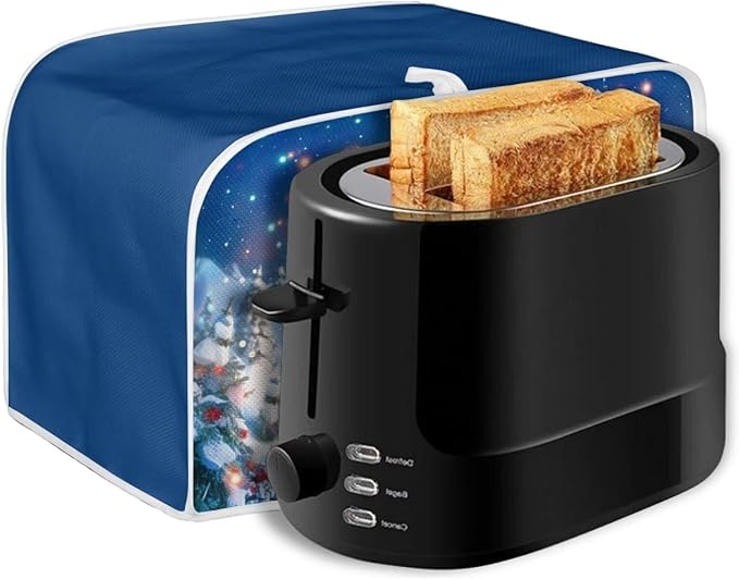 ZFRXIGN 4 Slice Toaster Cover Christmas Deer Santa Claus Dust Cover Small Appliance Covers Washable Toaster Bag with Top Handle Cute Baby Elephant Toaster Oven Cover Kitchen Decor Blue