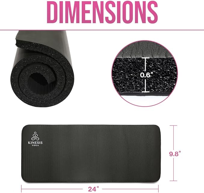 Knee Pad Cushion - 0.6 inch (15mm) Thick Exercise Knee Pad for Pain Free Yoga - Perfect Companion for Home Workout - Easy on the Knees, Elbows, Wrists and Back (Does Not Include Yoga Mat)