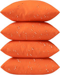 Phantoscope Pack of 4 Premium Dual Usage Outdoor Pillow Inserts, Waterproof Throw Pillows No Cover Needed, Colorful Decorative Couch Sham Cushion Stuffer Patio Couch Tent, Orange 18 x 18 Inches
