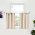 BGment Blackout Curtains 24 Inches Length for Kitchen Cafe Window - Rod Pocket Small Drapes Privacy Darkening for Bathroom Basement Rv Over Sink, 2 Panels, Champagne, 29 X 24 Inch