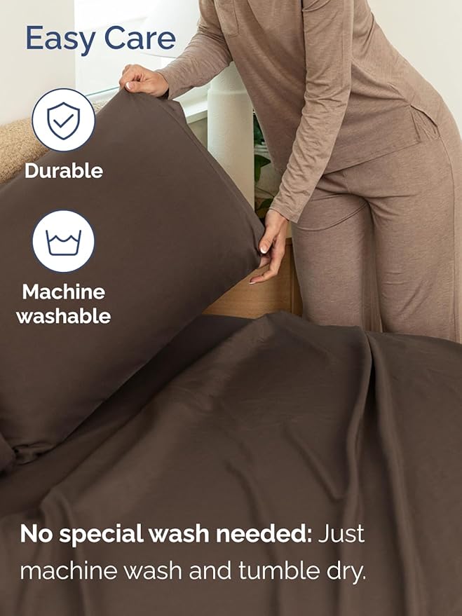 Extra Deep Pocket Twin Sheets - 3 Piece Breathable & Cooling Bed Sheets - Hotel Luxury Bed Sheet Set - Soft, Wrinkle Free & Comfy - Easily Fits Extra Deep Mattresses - Deep Pocket Brown Sheets Set