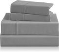 Twin XL Sheet Set - 3 Piece Silky Soft Breathable Bed Sheet & Pillowcase Set, 16" Deep Pocket Hotel Luxury Wrinkle Free Easy Care Bedding Sheets, Light Grey