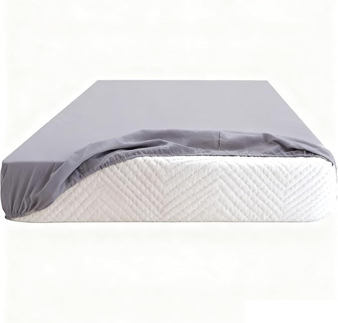 Twin Fitted Sheet (Sheet Only) Compatible with Milliard Trifold Mattress Folding Mattress 4” and 6”, Shrinkage & Stain Resistant Sheet for Camp Bunk Rvs Bed, Gray