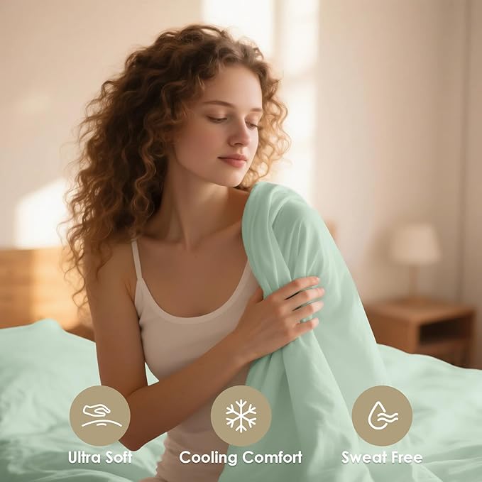 Twin XL Sheet Set - Luxury 3 Piece Silky Soft Breathable Cooling Microfiber Sheets, 16" Deep Pocket Easy Care Wrinkle Free Bedding Sheet and Pillowcase Set, Sage Green