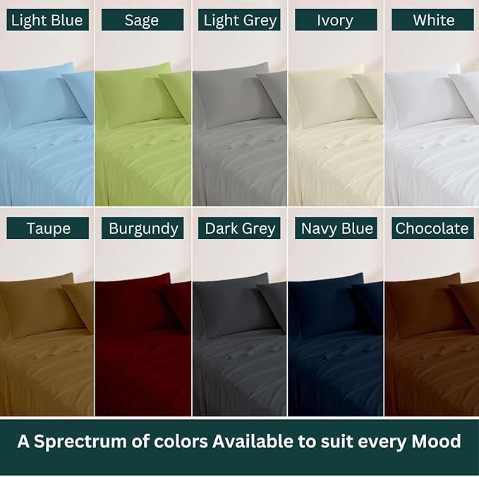 NON Sticky cotton Twin Size Sleeper Sofa Sheets, 4 Piece Egyptian Cotton Bed Sheet Set for Sofa Bed, 10" Deep Pocket for Pull Out Couch Mattress, 39" x 75", Taupe Stripe, Soft & Breathable
