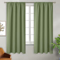 BGment Olive Green Blackout Curtains for Bedroom 63 Inches Long - Rod Pocket Thermal Insulated Room Darkening Drapes for Living Room Office Privacy, 42 x 63 Inch, 2 Panels