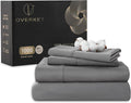Egyptian Cotton Sheets Full Size 1000 Thread Count Sateen Weave Soft Breathable 16-Inch Deep Pocket 4PCS（Full,Dark Grey）
