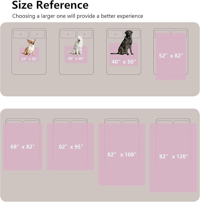Waterproof Blanket for Bed, Leak Proof Dog Couch Blankets Reversible, Pet Throw Sofa Furniture Protector Machine Washable-82 x120,Purple+Cream