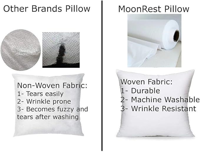 MoonRest® 9x9 Inch Synthetic Down Alternative Square Pillow Insert Form Stuffer for Sofa Shams, Decorative Throw Pillow, Cushion and Bed Pillow Stuffing - Hypoallergenic 9” X 9”
