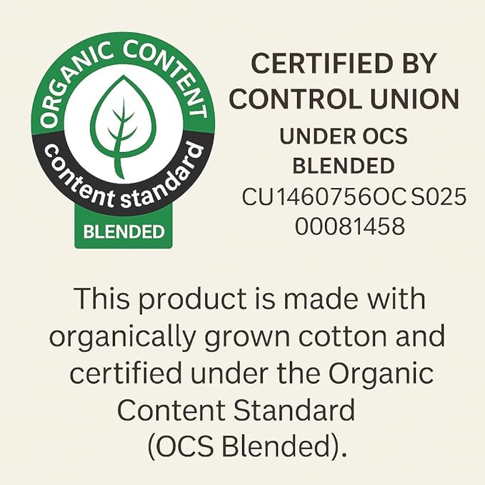 Crib Organic Cotton Percale Mattress Pad Protector – OCS Blended & Oeko-TEX Certified – Waterproof Breathable – Naturally Cool – Soft Natural Comfort