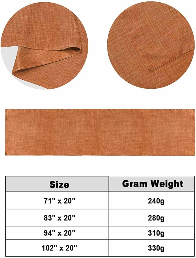 Vintage Orange Linen Burlap Bed Runners for Bedroom Hotel,Decorative Bedding Scarf Farm Fall Thanksgiving Bed End Blanket Bedding Runner Scarves for Twin Size Bed,71x20in