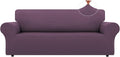 LURKA Stretch Sofa Slipcovers 1 Piece Couch Covers for 3 Cushion Couch Sofa Furniture Protector Full Sofa Covers with Elastic Bottom for Kids and Dog (Large, Purple)