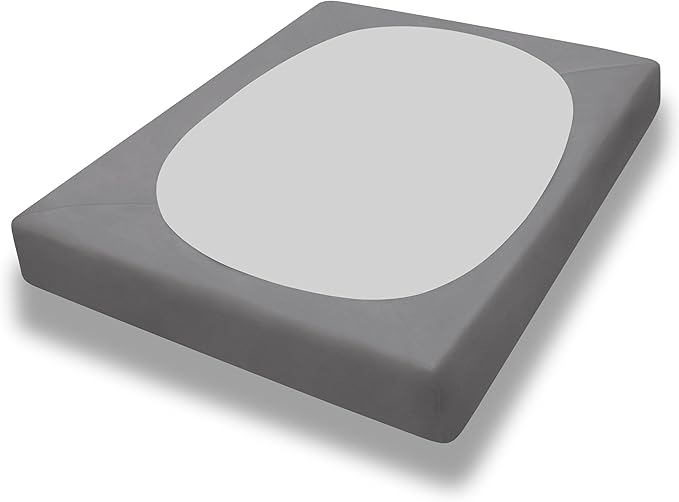 PureFit Stretchy Box Spring Cover Twin - Elastic Fitted Box Spring Wrap Around 4 Sides, Wrinkle & Fading Resistant Fits Twin Size Beds, Light Gray