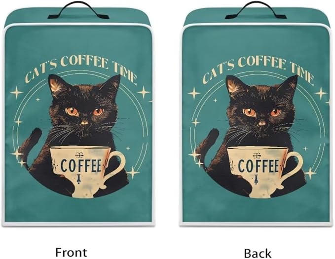 Mumeson Cat Coffee Cup Coffee Maker Cover, Stain & Dust Resistant, Home Kitchen Appliance, Washable, Fit Most Standard Blenders