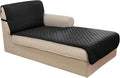 U-NICE HOME Sectional Couch Cover for Dogs Chaise Lounge Reversible Sofa Cover Furniture Protector Cover for Pets with Elastic Adjustable Strap (Chaise Lounge, Black/Black)