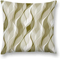 Light Green Throw Pillow Covers Abstract Ombre Light Green and Grey Striped Decorations for Bedroom Living Room Farmhouse Sofa Pillows Bed Couch 18x18 Inch