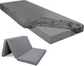 Breling Fitted Sheet (Sheet Only) Compatible with Milliard Trifold Mattress Folding Mattress Fitted Microfiber Bedsheet for Camp Bunk Rvs Bed(Dark Gray,Single,4'')