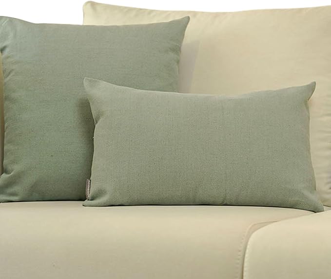 Haven & Glow Decorative Throw Pillow Cover – Square Cushion Case with Zipper | Modern Sofa, Couch & Bed Accent Pillow Covers for Living Room, Bedroom & Home Decor | 18 x 18 Inch – Sky Blue – Pack of 2
