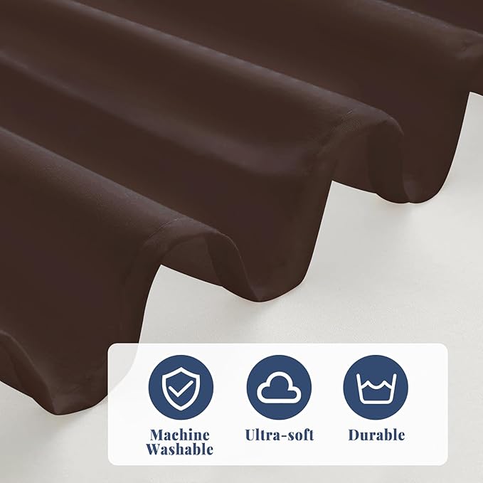 King Bed Skirt, Elastic Wrap Around Bed Skirt King Size, Bed Skirts for Adjustable Bed, Easy Fit with 14" Drop Length Tailored Drop Dust Ruffle (Brwon)