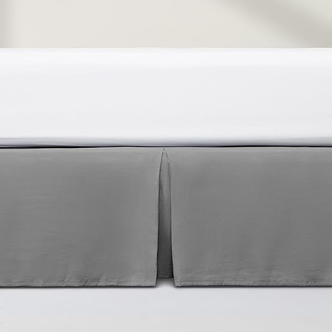 SONIVE Full Bed Skirt,15" Drop Pleated Dust Ruffle,Classic Tailored Easy Fit Brushed Microfiber Skirts Hotel Quality Shrinkage & Fade Resistant Grey