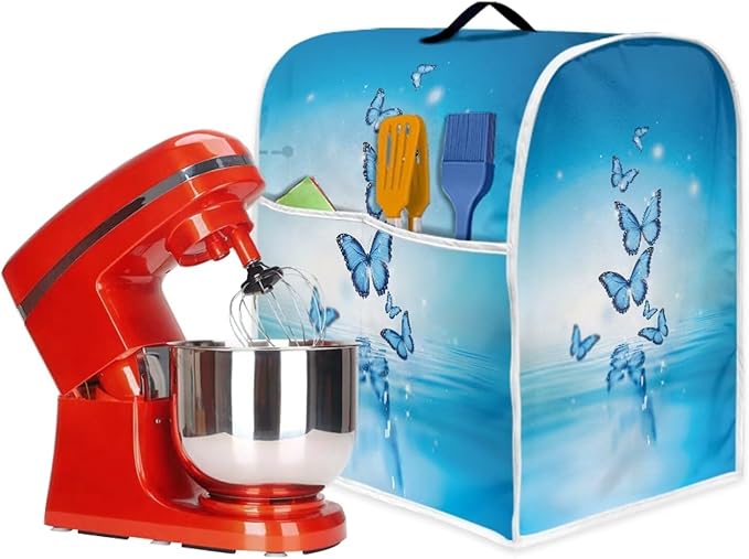 Butterfly Stand Mixer Cover Dust Protective Blue Stand Mixer Covers For Kitchen Aid 6-8 Quart Mixers Dustproof Cloth Cover for Small Appliance Protector 2025