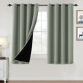 H.VERSAILTEX 100% Blackout Curtains for Bedroom Thermal Insulated Blackout Curtains 54 inch Length Heat and Full Light Blocking Curtains for Living Room with Black Liner 2 Panels Set, Cyan