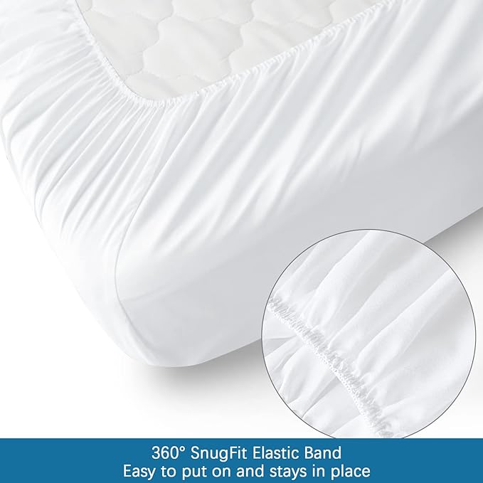 SPRINGSPIRIT Cot Sheets - 30" x 75" x 9", 4 Piece Set, Fitted Sheets for Twin/Camp Bunk/RV Bunk/Guest Beds, White