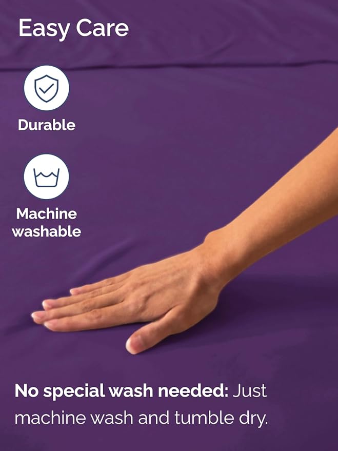 Extra Deep Queen Fitted Sheet - Hotel Luxury Single Fitted Sheet Only - Easily Fits 18 inch to 24 inch Mattress - Ultra Soft, Wrinkle & Fade Free with Extra Deep Pockets - Breathable & Comfy - Purple