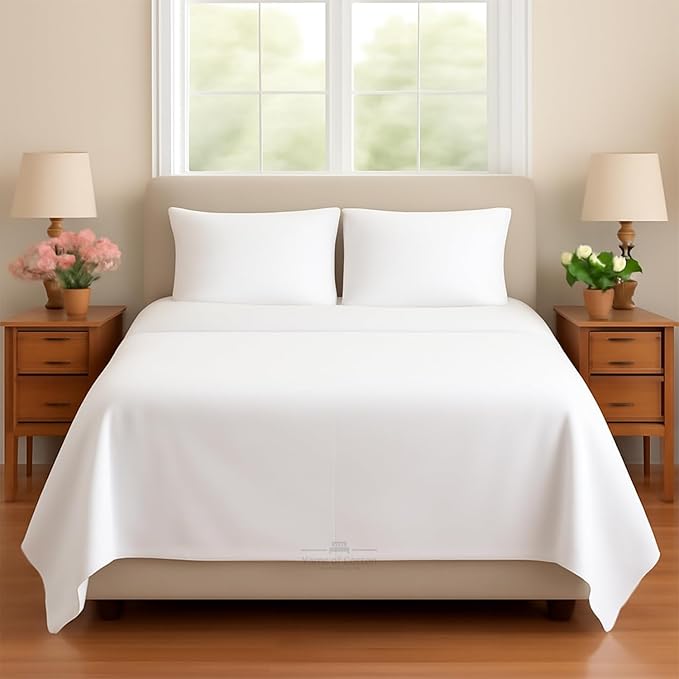 Sleeper Sofa 4 Piece Bed Sheet Set Premium Quality 100% Cotton 500 Thread Count, Smooth & Super Soft Sateen Weave, Extra Soft Bed Sheets, Wrinkle Free, 6 Inch Deep Pocket (Full, White)