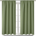 BGment Olive Green Blackout Curtains 54 Inches Length for Bedroom - Thermal Insulated Room Darkening Drapes for Kitchen Living Room Privacy, 42 x 54 Inch, 2 Panels