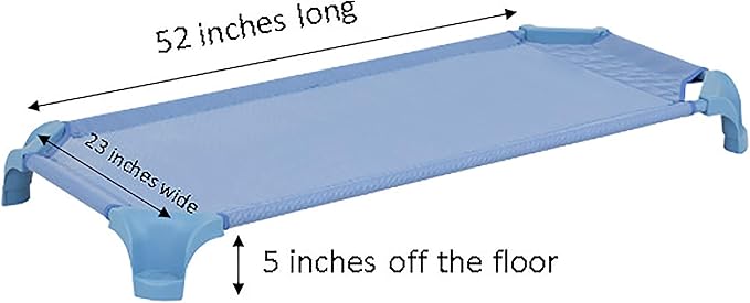 Sprogs Deluxe Heavy-Duty Childrens Standard 52"L Stackable Daycare Cot with Easy Lift Corners Cots for Preschool Kids Sleeping, Resting, and Naptime, SSPG-16139-AN-24PK, Natural Colors (Pack of 24)