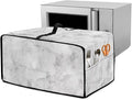 White Marble Texture Print Microwave Oven Dust Cover Polyester-Linen Fabric Dust Cover for Microwave Oven Universal Dust-Proof Kitchen Appliance Protector Fits Most Microwaves, M