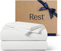 REST® Evercool®+ Cooling Sheet Set, Cali King, Arctic White, Breathable Bed Sheets for Hot Sleeper and Night Sweats, with Pillowcases, with Ionic+ Self-Cleaning Silver Yarn for Sensitive Skin, 4PCS