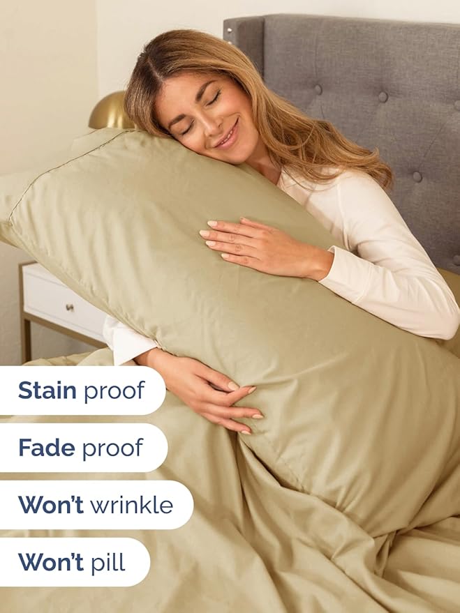 Extra Deep Pocket Twin XL Sheets - 3 Piece Breathable & Cooling Bed Sheets - Hotel Luxury Bed Sheet Set - Soft, Wrinkle Free & Comfy - Easily Fits Extra Deep Mattresses - Deep Pocket Beige Sheets Set