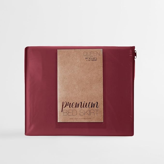 Linen Market Bed Skirt - Ultra Soft Microfiber - Easy Fit with 14 Inch Tailored Drop - Hotel Quality, Shrinkage & Fade Resistant - Bed Cover - Twin Bed Skirts - Bedroom Décor - (Twin, Burgundy)