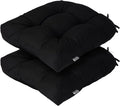 Outdoor Chair Cushions 19 x19 Inch,Water Resistant Tufted Seat Cushions 19",Reversible,Weather Resistant,Rounded Back Wicker Chair Cushion for Patio Garden Furniture(Black)