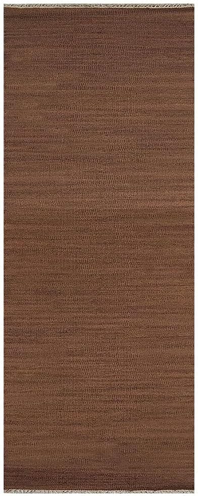 Rugsotic Carpets Hand Woven Flat Weave Kilim Wool ECO-Friendly Area Rugs - 2'6"x8', Runner Shape, Light Brown Color, Solid Plain Design, Low Pile Handmade Rugs for Living Room, Bed Room (D00111)