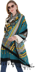 DANA XU 100% Merino Wool Pashmina Shawl for Women 96"x43", Oversized Cashmere Wrap with Tassels, Floral Travel Blanket Cape