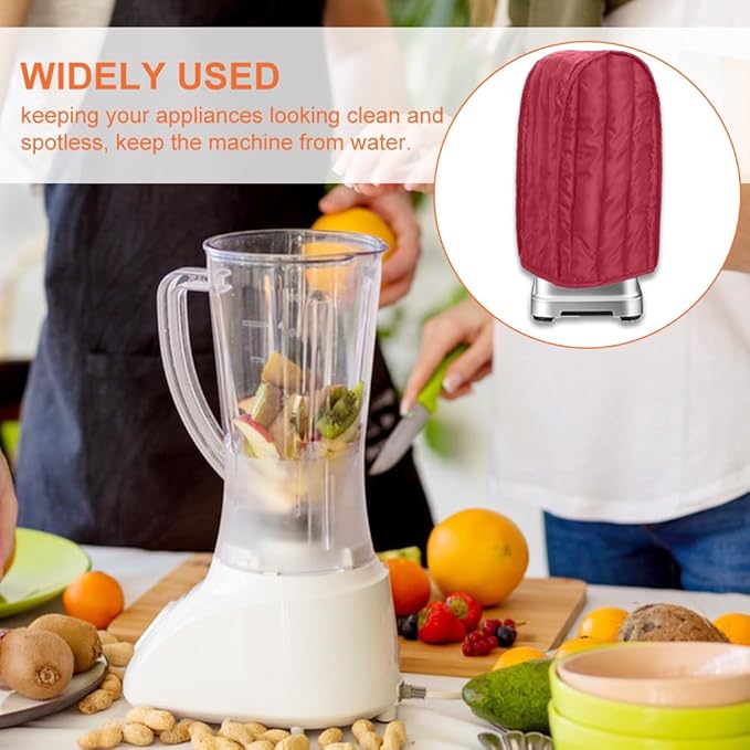 Kitchen Blender Dust Cover, Anti Fingerprint Polyester Stand Mixer or Coffee Maker Appliance Cover, Dust Proof Stain Resistant Blender Cover For kitchen Appliance(Wine Red)