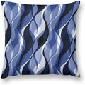 Navy Blue Throw Pillow Covers Modern Abstract Black and Blue Striped Decorations for Bedroom Living Room Farmhouse Sofa Pillows Bed Couch 16x16 Inch