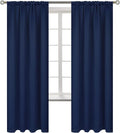 BGment Rod Pocket Blackout Curtains for Bedroom - Thermal Insulated Room Darkening Curtain for Living Room, 42 x 72 Inch, 2 Panels, Navy Blue
