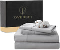 100% Egyptian Cotton Sheets Cal King Sheet Set 4PCS 1000 Thread Count Sateen Weave Soft Breathable 16-Inch Deep Pocket（California King,Grey）