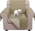 U-NICE HOME Recliner Chair Covers Reversible Chair Cover Pet Covers for Dogs with Elastic Straps Water Resistant Diamond Quilted (23''Recliner Small, Light Camel/Beige)