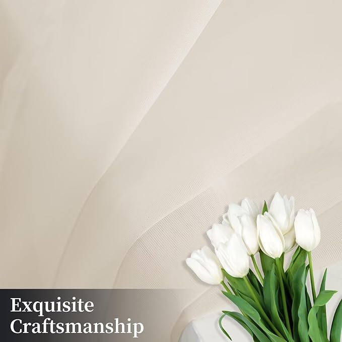 Sheer Curtains 84 Inches Long 2 Panels, Rod Pocket Short Curtain for Kitchen, Bedroom, Cafe Window(Ivory 38" W x 84" L)