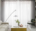 PI Dark Grey Sheer Curtains 108 Inches Long with Grommet,Morden Voile Textured Window Treatment for Living Room/Bedroom 2 Panels (W52 X L108, Dark Grey)