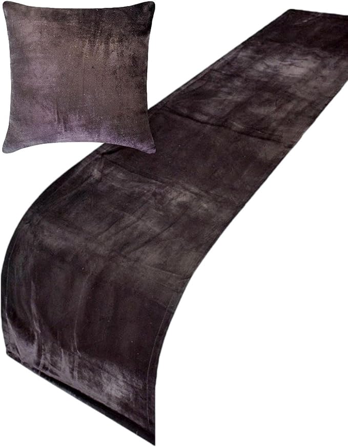 The HomeCentric Purple Bed Runner for King/Queen/Twin Velvet Decorative Bed Scarf 53"x18" Bed Runner Without Pillow Cover, Solid Bed Scarf Bedroom Décor Accent - Dark Plum Velvet Plush