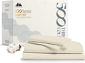 Mayfair Linen 500 Thread Count Full Cotton Sheets - 4 PC Full Size Bed Sheet Set Cotton (Sand), Soft, Cooling, Sateen Hotel-Quality 16" Deep Pocket Bedsheet for Hot Sleepers (Fits 18" Mattress)